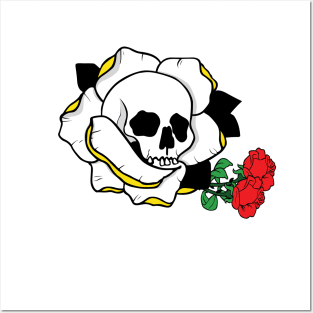 Skull and Rose Posters and Art